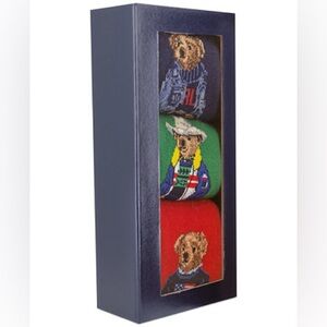 NWT Polo Ralph Lauren Bear Socks (3-Pack) Size 10-13